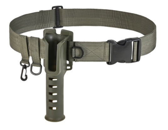 Belt fishing rod holder